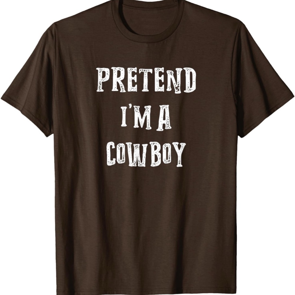 Brown Short Sleeve Tee with Cowboy Graphic